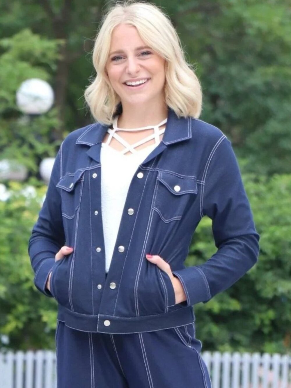 Laura Hlavac Stretch Denim Jacket Size S